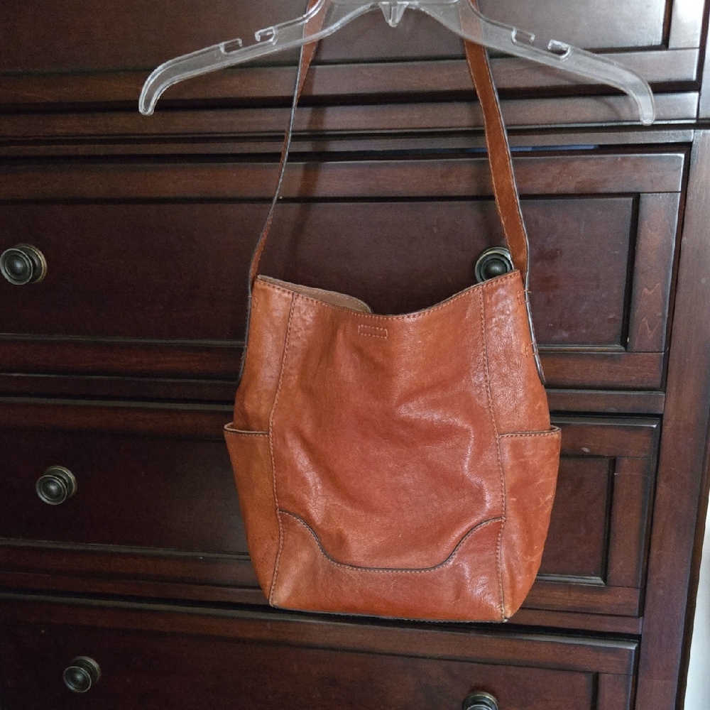 Frye Brown Large Bucket Shoulder Bag